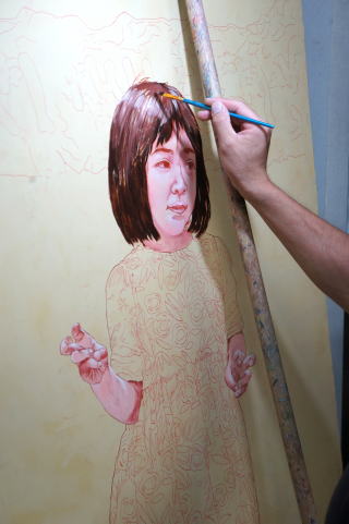 肖像画教室制作風景